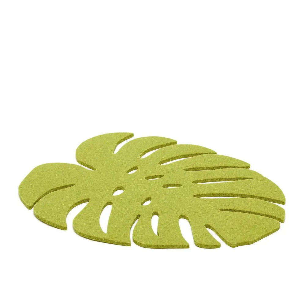 Merino Wool Felt Monstera Leaf Trivet - Pistachio - Large