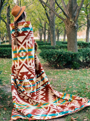 Canoa Blanket in Terracotta Sunrise