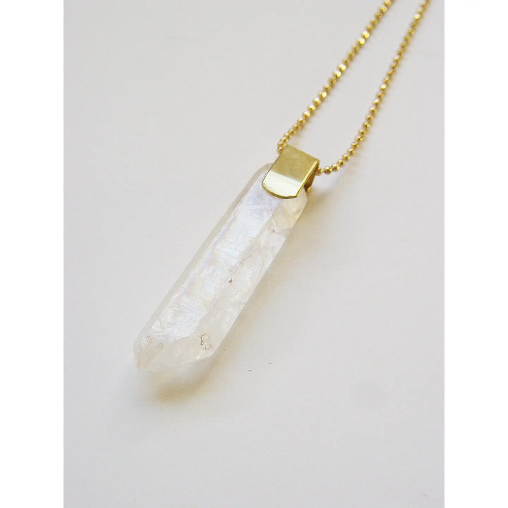 Angel Aura Quartz Point Gold Filled Necklace