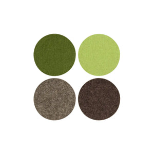 Bierfilzl Merino Wool Felt Round Coaster Set - Forest