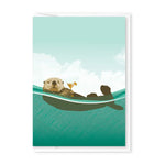 Otter With Cocktail Enclosure Card