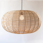 Large Disk Ratan Pendant Light