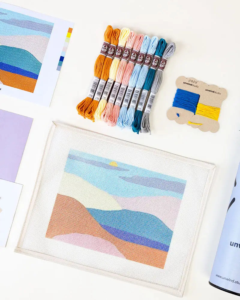 Peaceful Mountains Beginner Needlepoint Kit