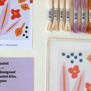 Paper Flowers Beginner Needlepoint Kit – Root Adorned