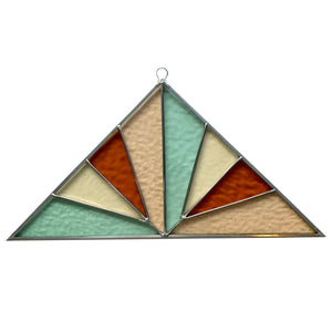 
                
                    Load image into Gallery viewer, Large Triangle Stained Glass - Seagrass
                
            