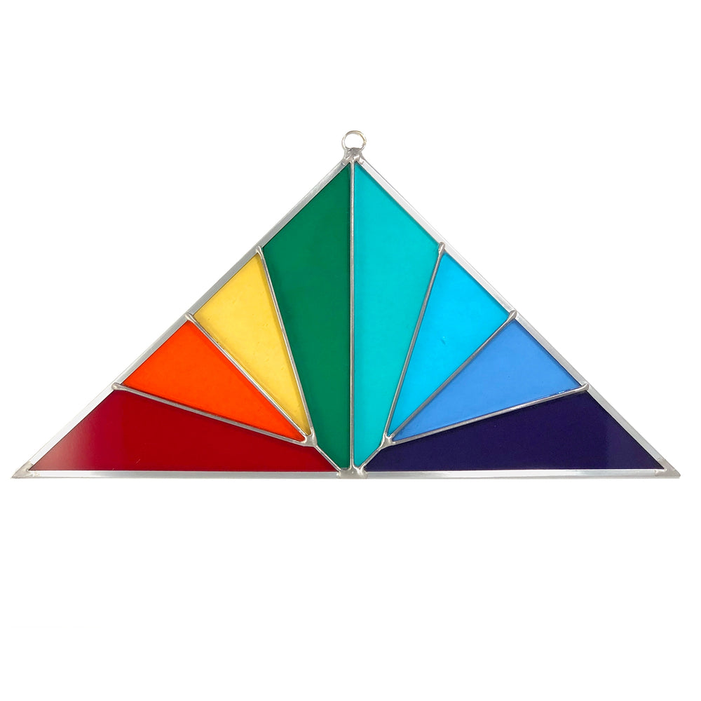 Large Rainbow Triangle Stained Glass