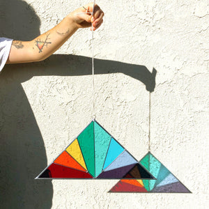 Large Rainbow Triangle Stained Glass