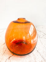Short Big Gem Glass Bud Vase - Tangerine