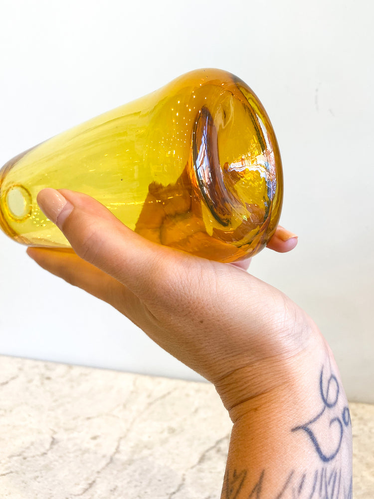 
                
                    Load image into Gallery viewer, Tall Big Gem Glass Bud Vase - Lemon
                
            