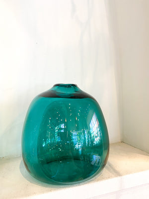 Short Big Gem Glass Bud Vase - Lagoon